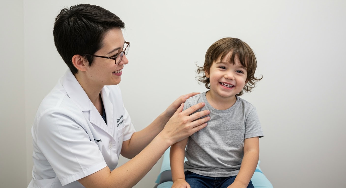 blog-1770498164836 Professional pediatric chiropractor near me Austin gently examining child's spine for nervous system health assessment