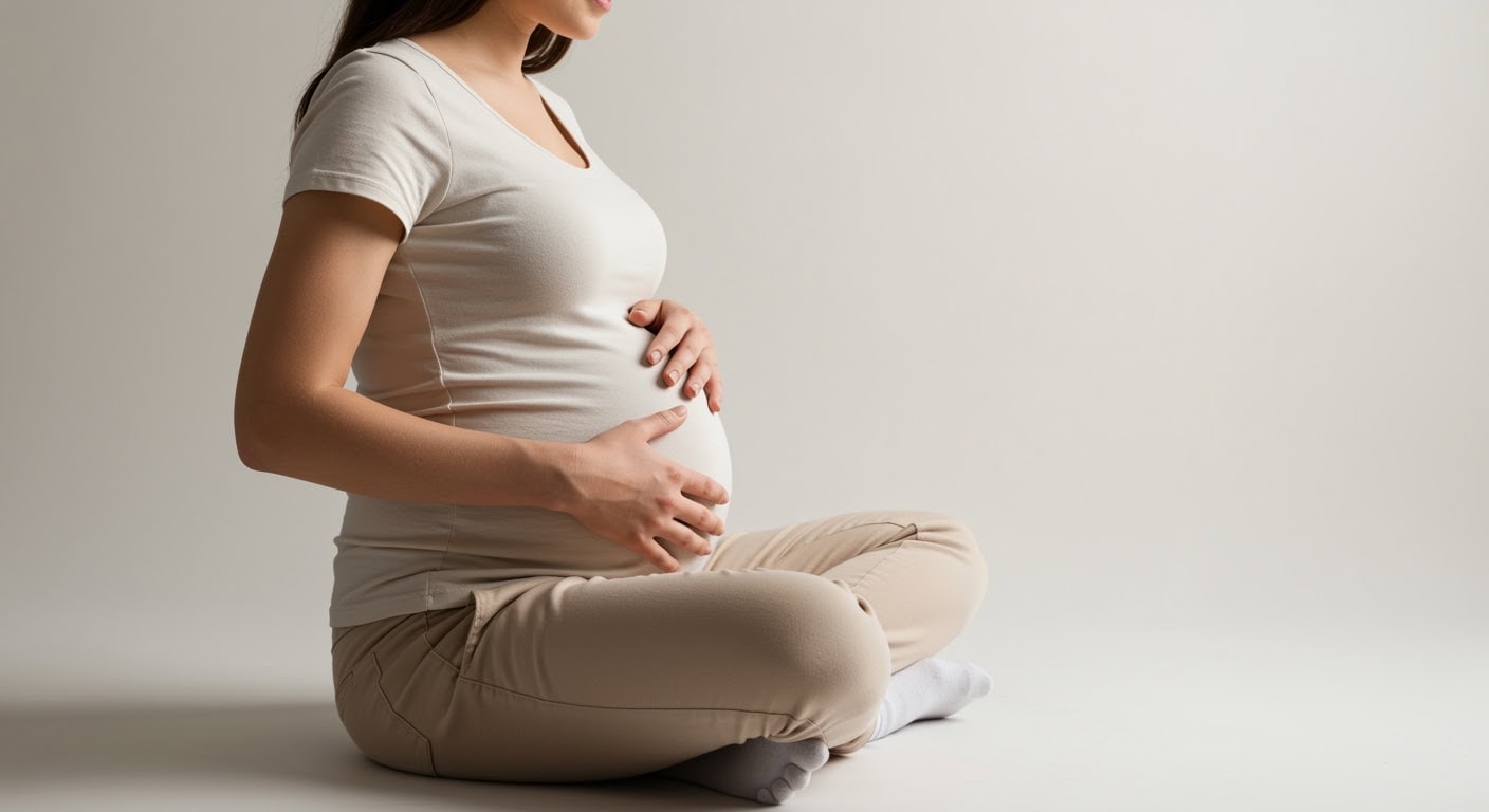 Pregnant woman learning how stress during pregnancy affect baby brain development with proven calming techniques