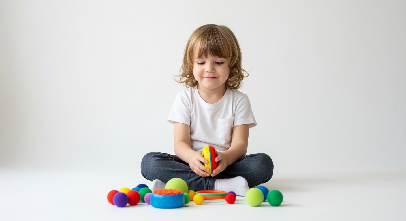 Children with sensory processing disorder using therapeutic toys showing improved sensory regulation