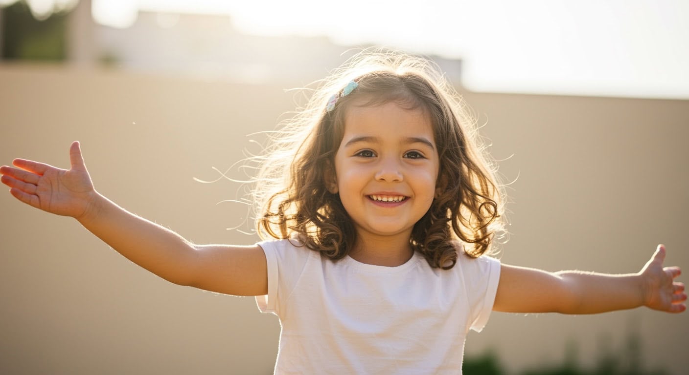 Natural treatment for childhood allergies Austin - happy child playing outdoors after effective allergy relief