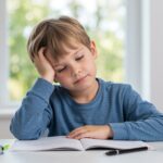 Child can't focus during homework time displaying attention difficulties and potential ADHD symptoms